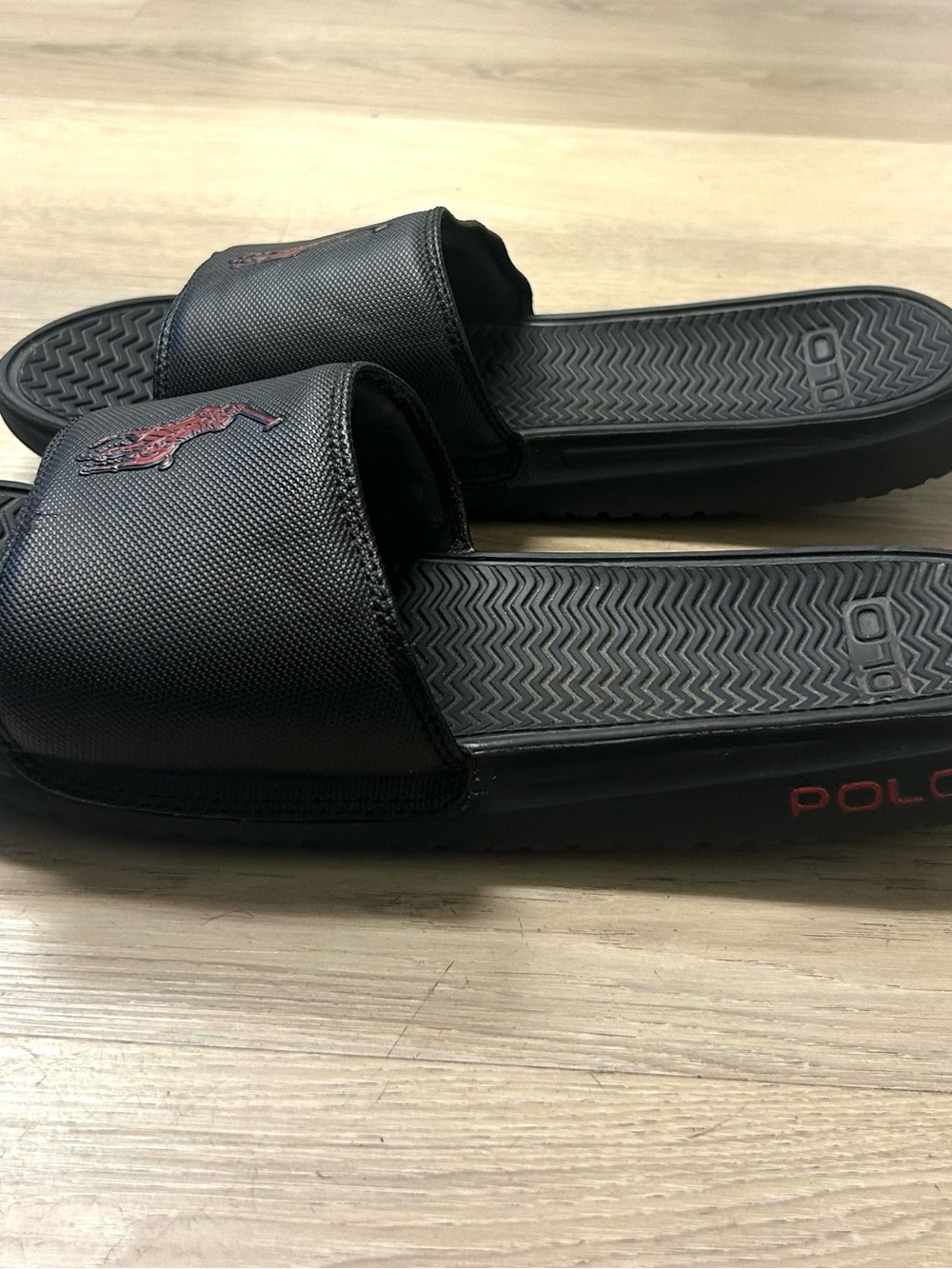 Polo Ralph Lauren Slides Men 13 D Rodwell Sandals Signature Pony Classic Slip On - Picture 10 of 11